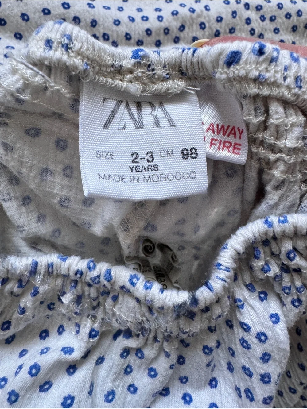 Zara Girls Blue Ditsy Floral Ruffle Crop Top & Shorts Set | 2–4Y